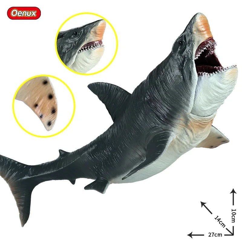 Oenux Prehistoric Savage Mosasaurus Megalodon Mammuthus Jurassic Dinosaurs Sea Life Animals Model Action Figures Toy Kids Gift