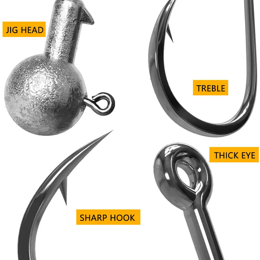 WODJYJ 1g 2g 3g 4g 5g 7g 8g 10g 14g 20g 28g jig head hook for fishing tackle ,rig soft worm hook crank lure bait hook