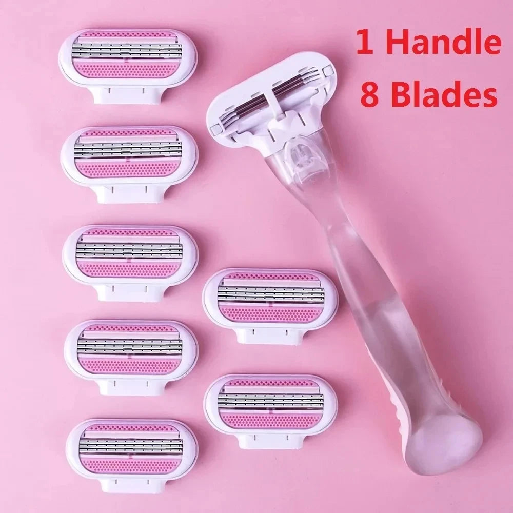 3-Layer Manual Shaving Razor – Ultra-Sharp Blades for Effortless Glide, Anti-Irritation Design, Long-Lasting Durability, Perfe