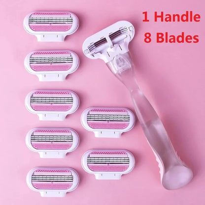 3-Layer Manual Shaving Razor – Ultra-Sharp Blades for Effortless Glide, Anti-Irritation Design, Long-Lasting Durability, Perfe