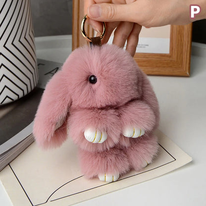 15cm Gifts Rabbit Fur Keychain Women Bag Car Key chain Pendant Decoration Jewelry Bags Hangings Accessories