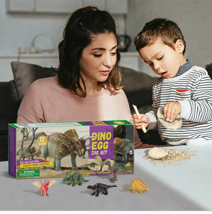 12PCS Archeological Dinosaur Egg Dig Kit Fossil Excavation Toy Teens Adults Scientific DIY Mining Multiplayer Party Favors Gifts