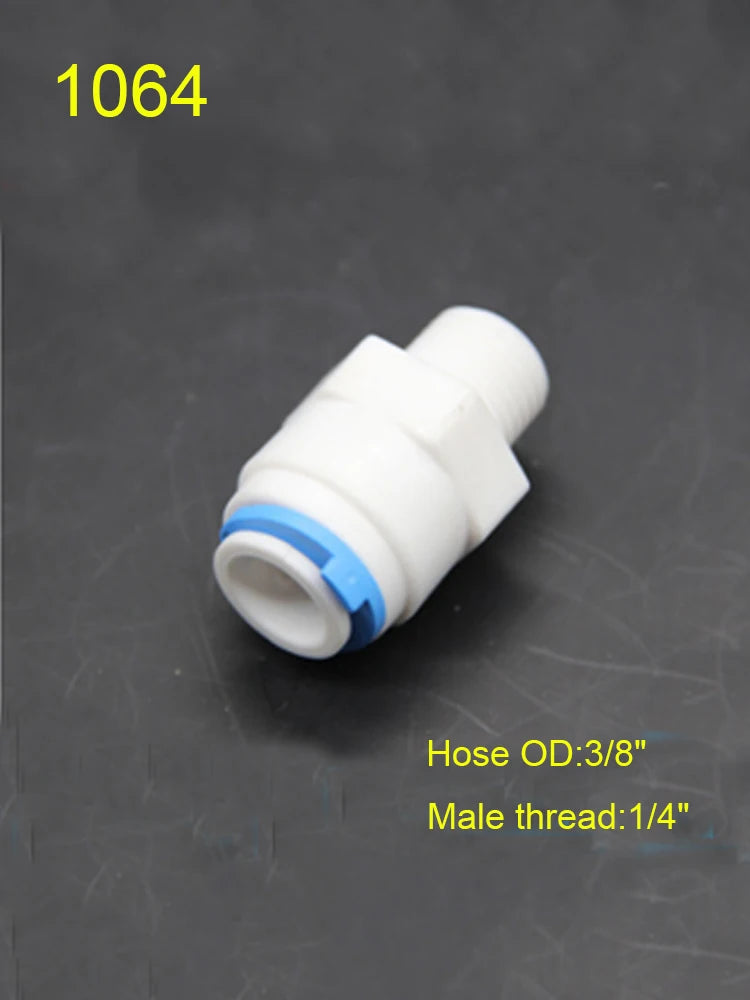 Reverse Osmosis Quick Coupling 1/4" 3/8" OD Hose Connection Tee Y Connector 2 Way Straight RO Water Plastic Pipe Fitting