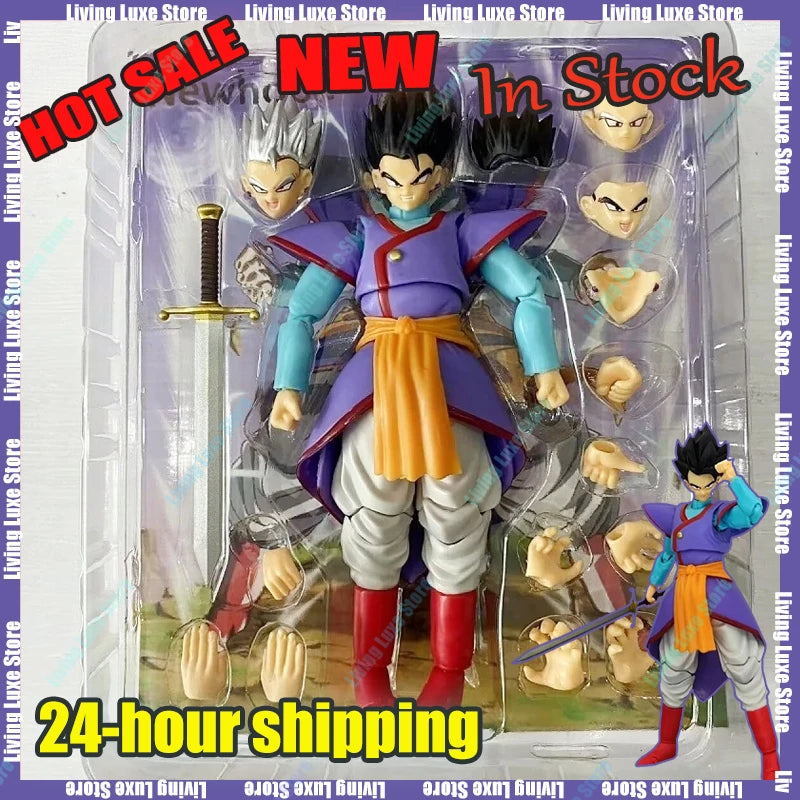 In Stock Dragon Ball Anime Figures Kaioshin Son Gohan Action Figure Supreme Kai God Of Creation Shf Pvc Model Desktop Decoration