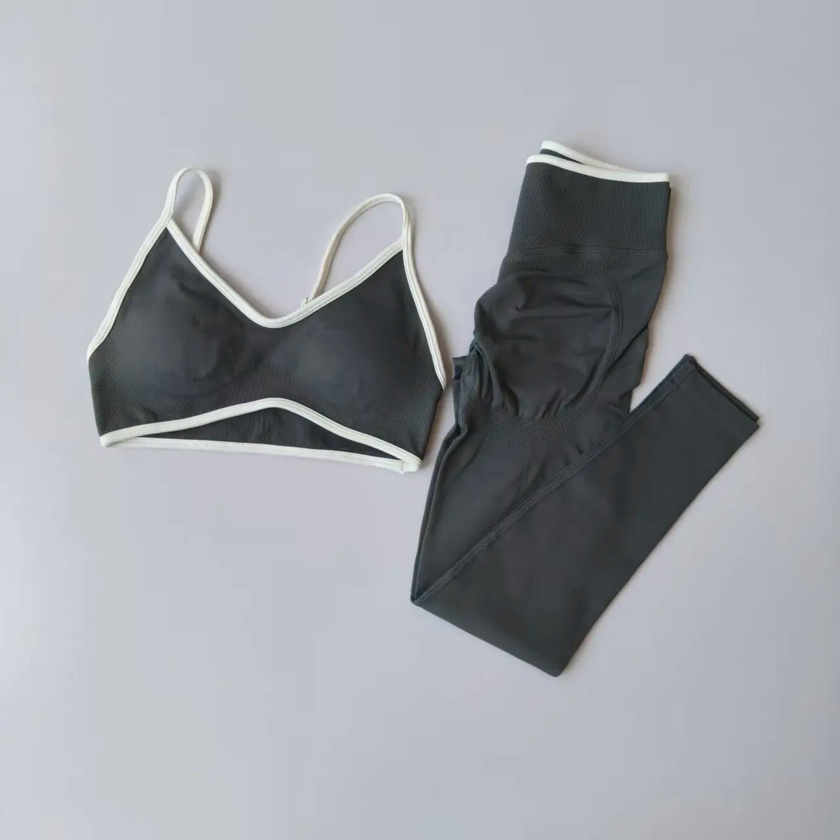 2pcs Sport Sets Women Gym Push Up Yoga Pants Hollow Back Gym Fitness Bras Workout High Waisted Leggings Seamless Tights Set Suit