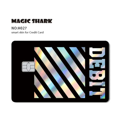 Magic Shark Skull Panda Hunter Broke Blue Eyes Dragon Laser Holographic Sticker Cover Film Skin for Credit Bank Debit Card