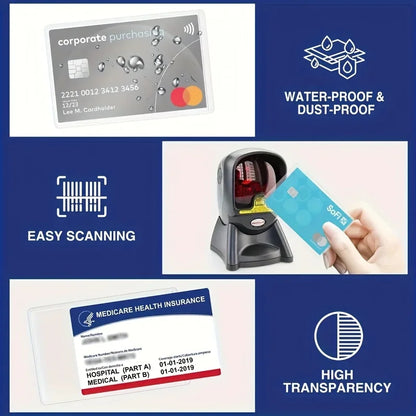 12PCS PVC Waterproof Transparent Card Holder Plastic Card id Holders Case To Protect Credit Cards Card Protector Cardholder Bags