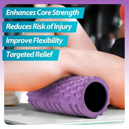 EVA Foam Yoga Roller Column, Deep Tissue Muscle Massage Stick for Back Waist Leg Fitness Pain Relief Training Tool