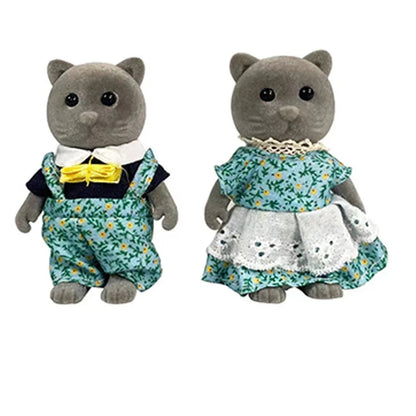 Simulation Forest Rabbit Family DIY Playset Mini Rabbit Bear Figure Toy Dolls Kids Gifts