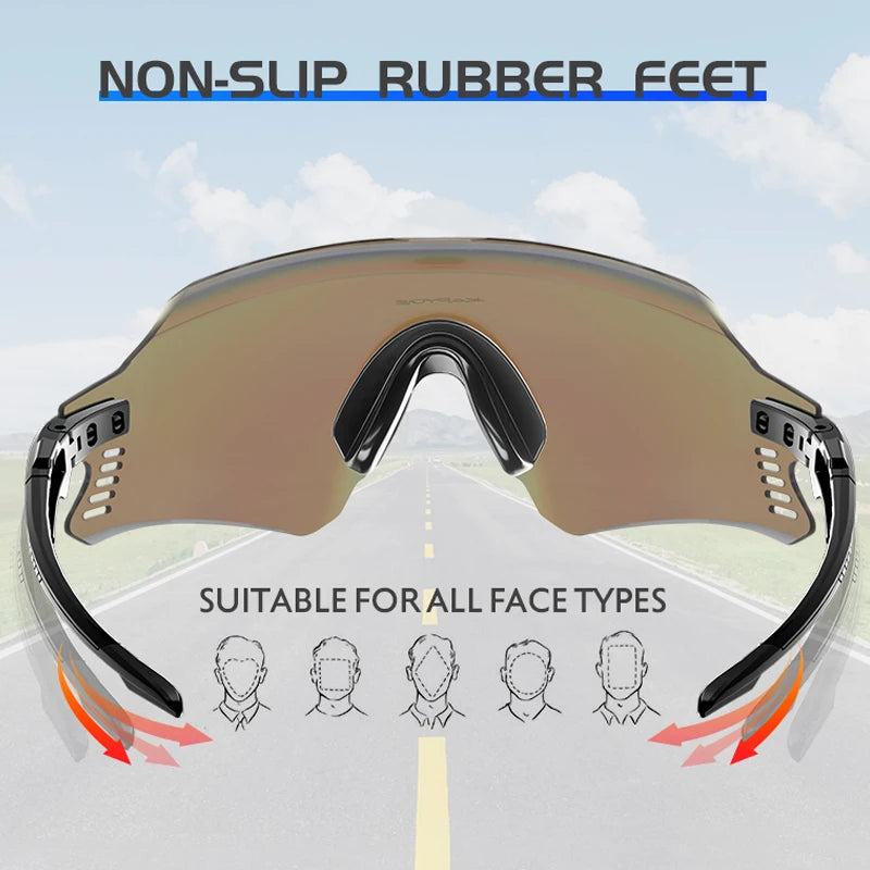KAPVOE Photochromic Cycling Sunglasses Men Road Driving Bike Glasses Outdoor Sports Hiking Women Bicycle Cycling UV400 Goggles