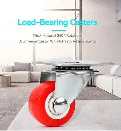 4Pcs Universal Caster Wheel Heavy Duty Swivel Caster Capacity Wear Resistant PVC Industrial Castor Wheel Furniture Wheels Caster
