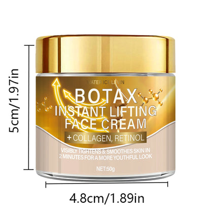Botax Instant Lifting Face Cream Collagen Retinol Formula Firms Lifts Smooths Moisturizes Brightens 2-Minute Youthful Results 50g