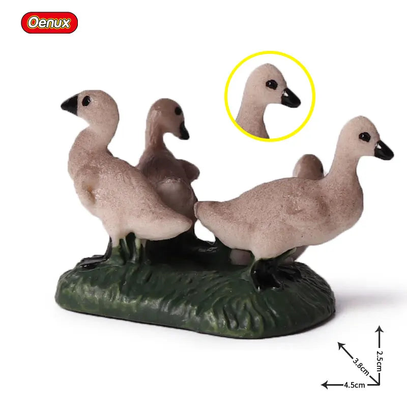 Oenux Poultry Model Simulation Goose Swan Gaggle Duck Flock Action Figures Farm Animals Figurine Miniature Education Kids Toy