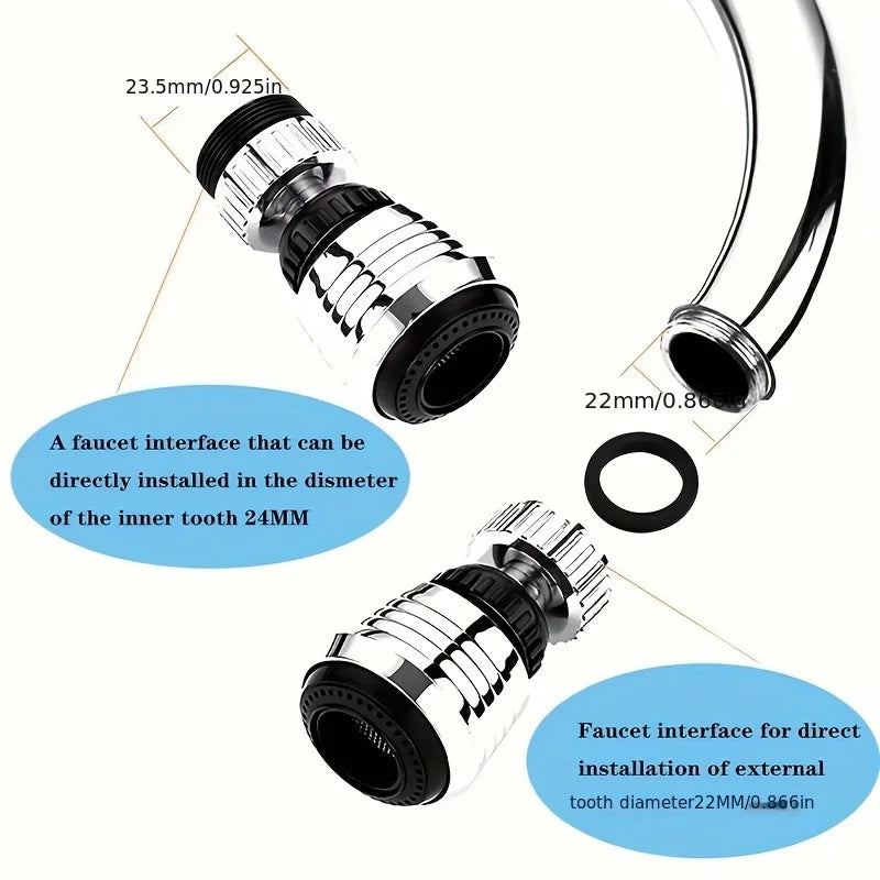 360° Rotating Kitchen Faucet Pressurized Anti-Splash Extended Filter Foam Universal Faucet Head Sprayer for Kitchen