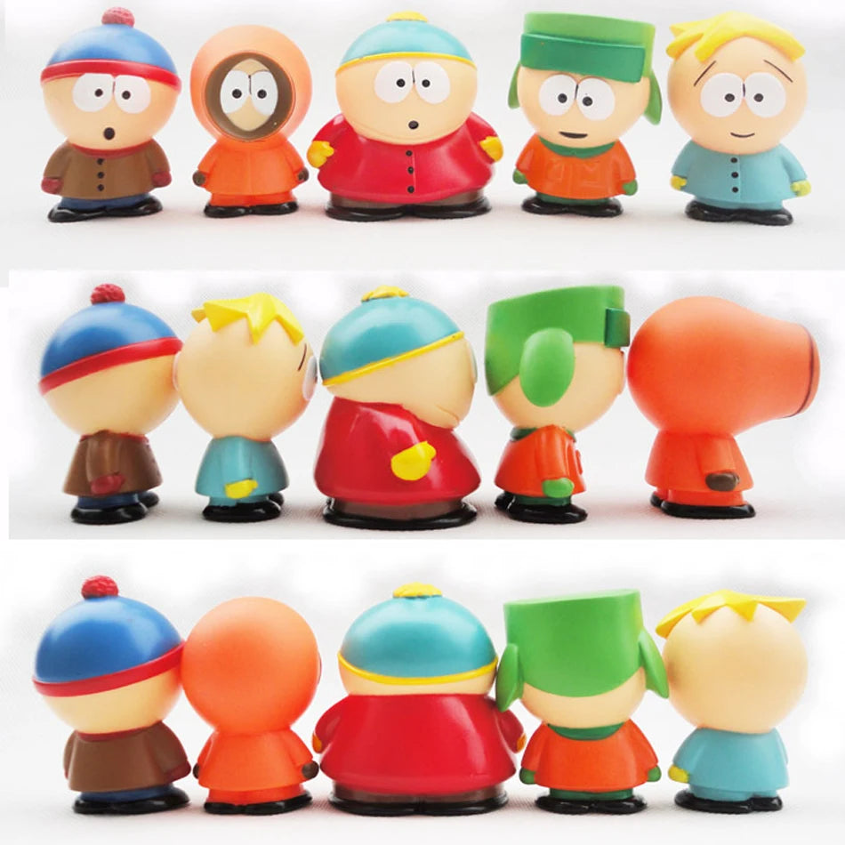 6cm 5-Piece southern Style Figure Set, Stan & Eric Character Toys, Creative Desktop Decor, Gift for Kids & Collectors