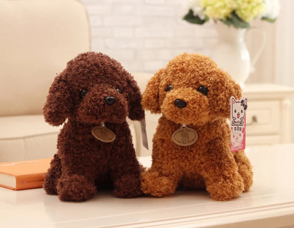 20CM Cute Teddy Dog Plush Toy Curly Dog Doll With Hanging Tag Simulation Dog To Send Children's Birthday Gift