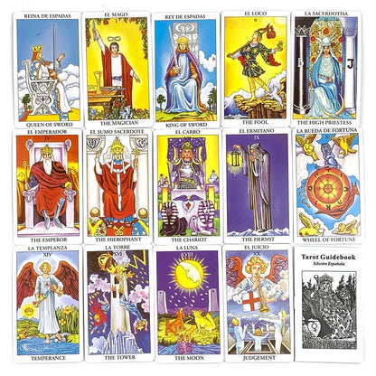 Classic Tarot Cards in Spanish English Version Board Game Divination Meditation Deck For Beginners 78PCS Tarot Cards Game