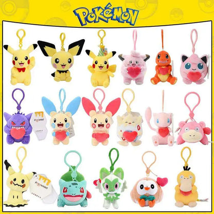 Pokemon Pikachu Mew Squirtle Charmander Kawaii Plush Toy Pendant School Bag Backpack Pendant Key Ring Small Doll Birthday Gift