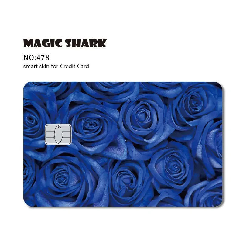 Magic Shark Cartoon Rabbit Warrior Flower Anime Chocolate PVC Sticker Film Skin Cover for Debit Credit Card