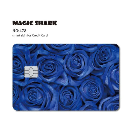 Magic Shark Cartoon Rabbit Warrior Flower Anime Chocolate PVC Sticker Film Skin Cover for Debit Credit Card