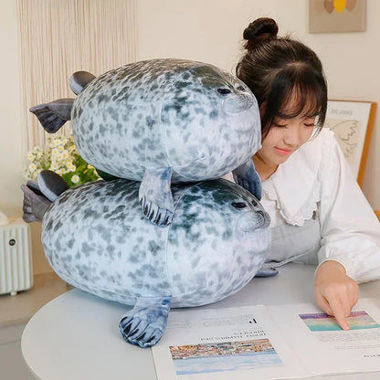 Simulation Giant  Sea Lion Plush Toys Soft Stuffed Animal Seal Pillow Real Life Appease Doll Cute Gift for Baby Kids