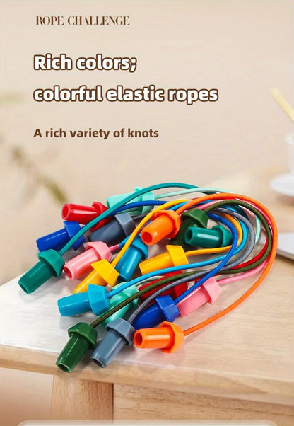 Twisted Rope Puzzle Game Brainy Knots Rope Untangling Board Game, Rope Knots Challenge Game, String Solution Central Lacing Toys