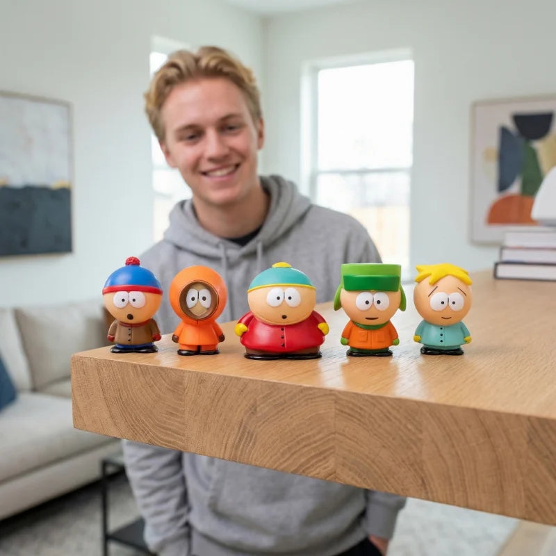 6cm 5-Piece southern Style Figure Set, Stan & Eric Character Toys, Creative Desktop Decor, Gift for Kids & Collectors