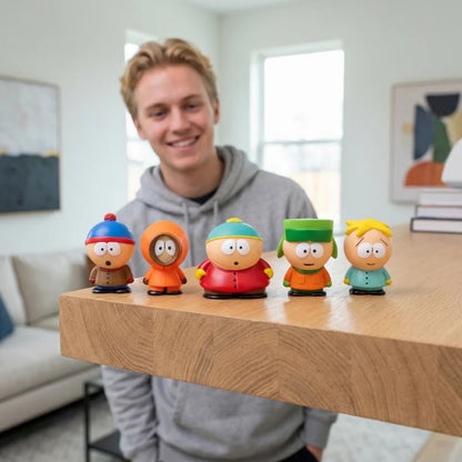 6cm 5-Piece southern Style Figure Set, Stan & Eric Character Toys, Creative Desktop Decor, Gift for Kids & Collectors