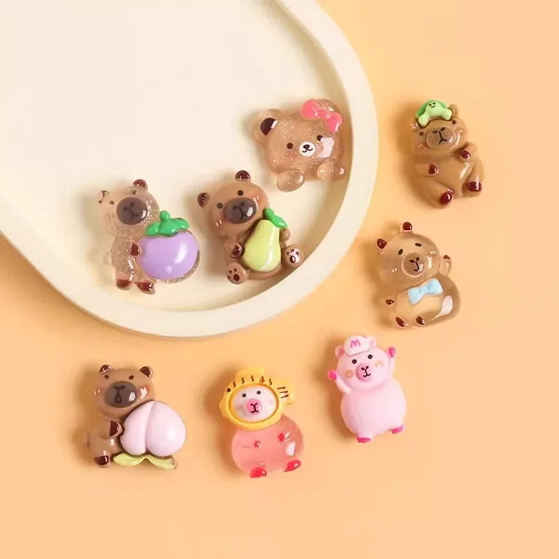 10pcs Cartoont Capybara Blind Bag Simulation Animal Model Toy Mini Blind Box Toy Miniature Animal Surprise Blind Bag Kid Gift