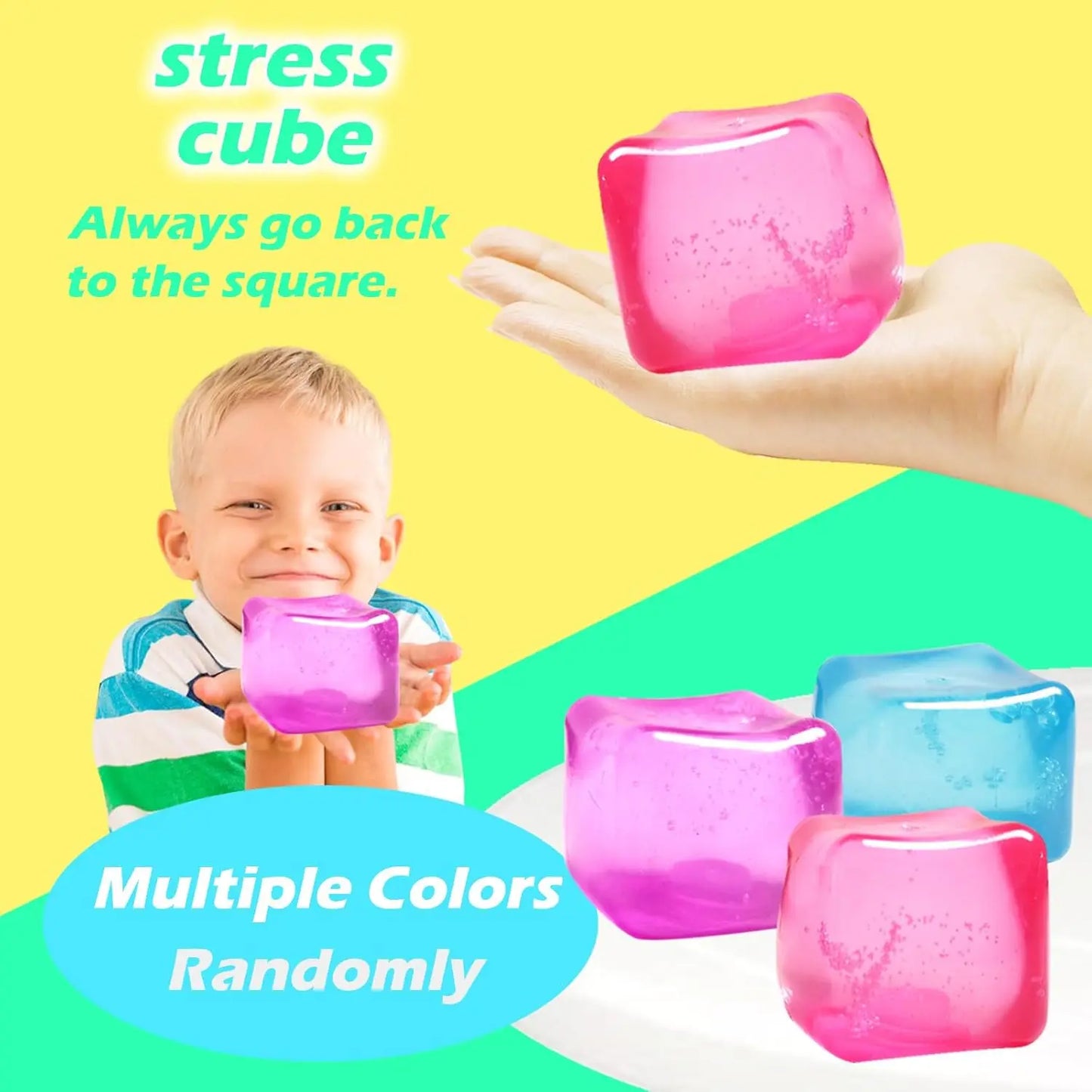 High Density Gel Ice Cube Square Decompression Vent Toy Squishy Stress Ball Squeeze Toys Stress Relief Sensory Toy