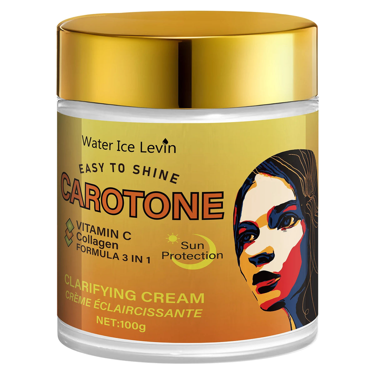 Facial Cream, Rich in Beta-Carotene, Brightening and Antioxidant, Deeply Moisturizing and Hydrating with Collagen, Lightweight and Non-Greasy Texture, Suitable for Sensitive Skin