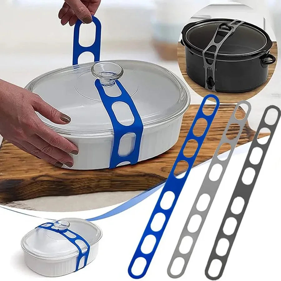 54cm Reusable Lid Strap Silicone Elastic Band Universal Pot Lid  Holder for Lunch Box Strap Elastic Band Outdoor Tableware Tool