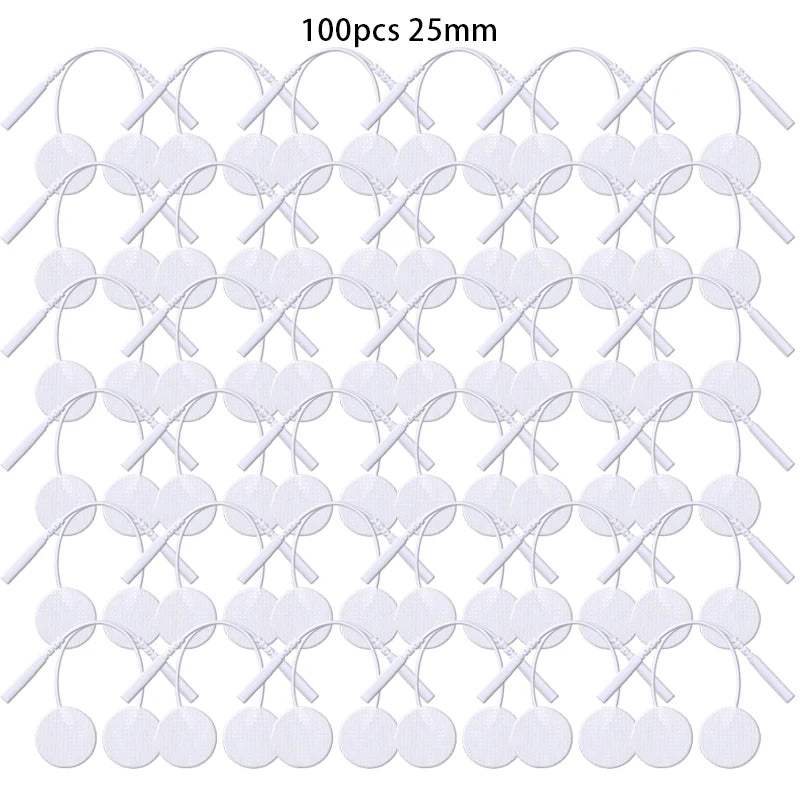 25mm Self-Adhesive Electrode Pads with Conductive Gel for EMS Electric Muscle Stimulator Pulse Massager Replacement Accessory