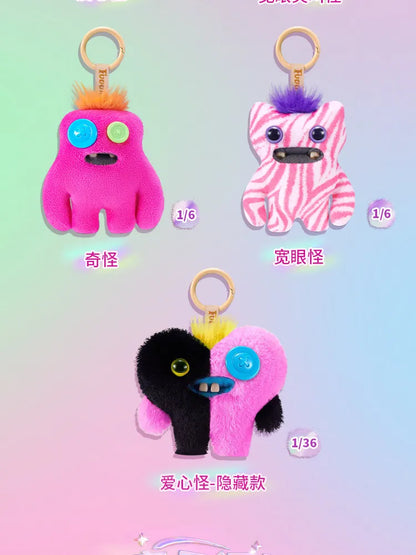 Original Fuggler Random Keychain Blind Box 2 Figure Ugly Funny Monster Tooth Wide Eyed Weirdo Collection Model Bag Pendant