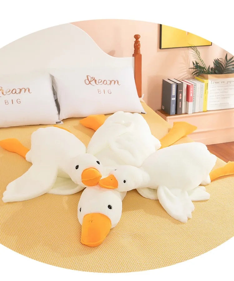 130/160/190cm Large White Goose Fur-Retriever Soft Toy Children's Girls' Gift Cute Doll Sleeping Pillow Large-sized Doll