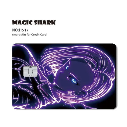 Magic Shark Anime Goku Vegeta Trunks Laser Holographic Shinny Skin Cover Sticker Film for Debit Credit Card
