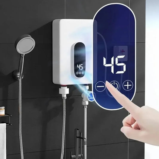 220V Instant Hot Water Heater Tankless Electric Compact for Bathroom Toilet Energy Saving On-Demand Solution