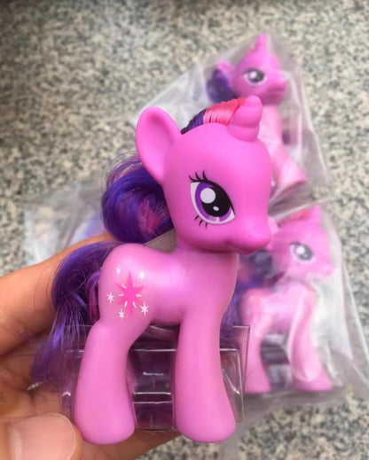 Genuine Hasbro My Little Pony Anime Figures Classic Twilight Luna Princesses Rarity Ornaments 8cm Collection Pony Toy Gifts