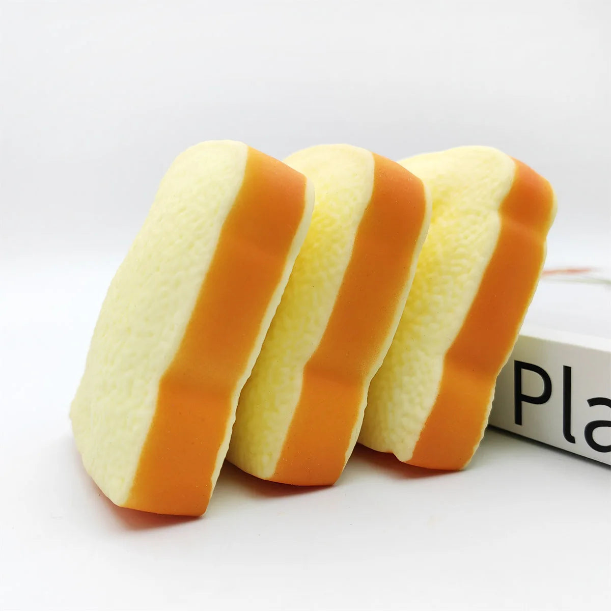 Soft Flour Toast Sliced Shape Bread Stress Toy Anxiety Relief Fake Food Toy for Adult Tricky Funny Birthday Gifts