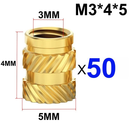 Heat Embedment Inserting Nuts M3 M4 M5 Threaded Knurled Brass Hot Melt Screw Nut For 3D Printer Voron 2.4 And Others