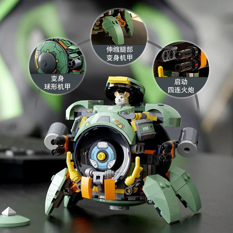 Green Wrecking Ball Hamster Pioneer Boy Assembled Building Blocks Compatible Toy Educational Model Toy Hammond