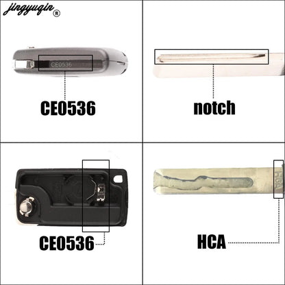 jingyuqin 2/3 Buttons for Peugeot 207 307 308 407 607 807 For Citroen C2 C3 C4 C5 C6 Auto Remote key Case Va2/Hu83 CE0523 CE0536