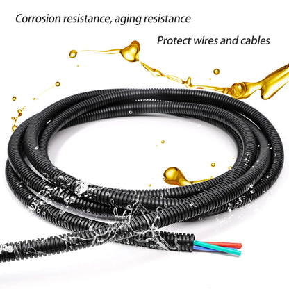 3/5/10m PP Insulated Corrugated Pipe AD 7.5 ~ 34.5mm Wire Harness Threaded Hose Plastic Auto Mechanical Line Protection Sleeving