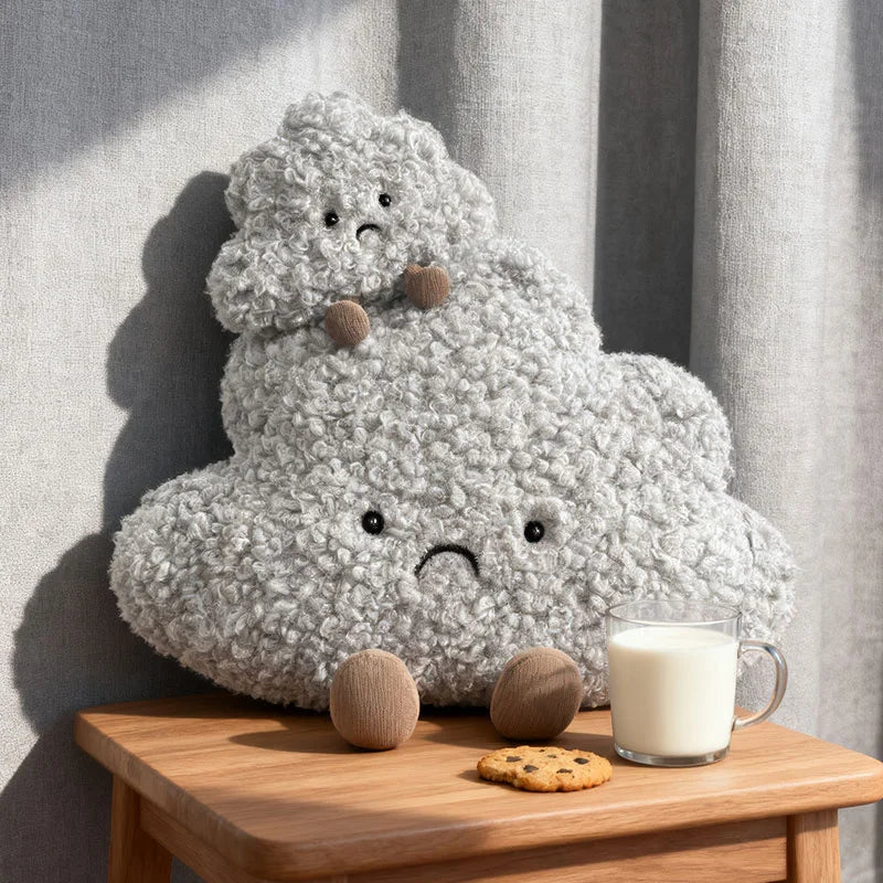 16cm Soft Sad Clouds Plush Toys Kawaii Gray Clouds Throw Pillow Cute Dark Clouds Dolls Toys for Kids Birthday Christmas Gifts