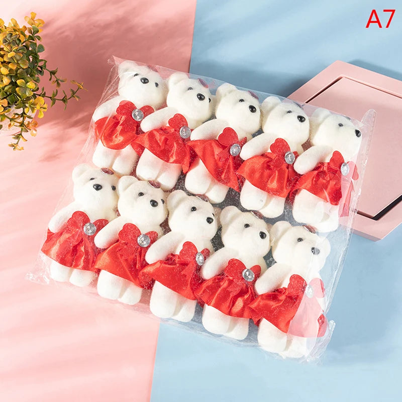 12/10Pcs/Lot Soft Stuffed Bear Plush Toys Mini Teddy Bear Dolls Toy Small Gifts Bag Pendant Teddy Doll