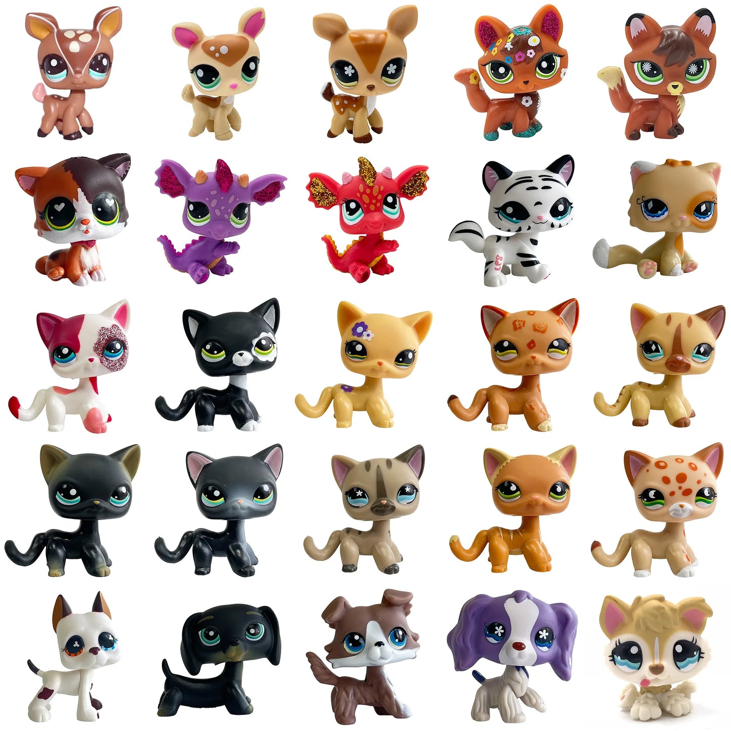 Rare pet shop lps toy toy Stands Short Hair Cat Original Kitten Husky Puppy Dog Fox Cute Animal Old Bobble head toy