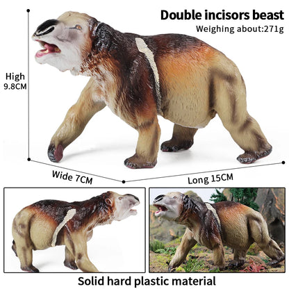 Oenux Prehistoric Wild Animals Simulation Armadillo Doedicurus Sabretooth Model Action Figures PVC Collection Toy For Kid Gift