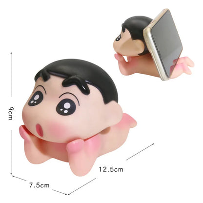 Crayon Shin-Chan Take Bath Zaemon Bare Butt Open Your Eyes Mobile Phone Stand Desktop Figure Ornament Gift Doll Car Decorations