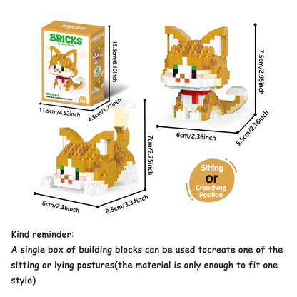 Micro Mini Super Cute Micro Cat Building Kit Tiny Pet Series Doll Figure The Perfect Miniature Gift for Cat Lovers and Girls