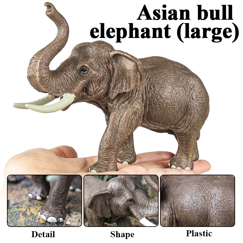Oenux African Wild Animals Elephant Model Simulation Big Mammoth Action Figures Figurine PVC Educational Toy For Kids Gift
